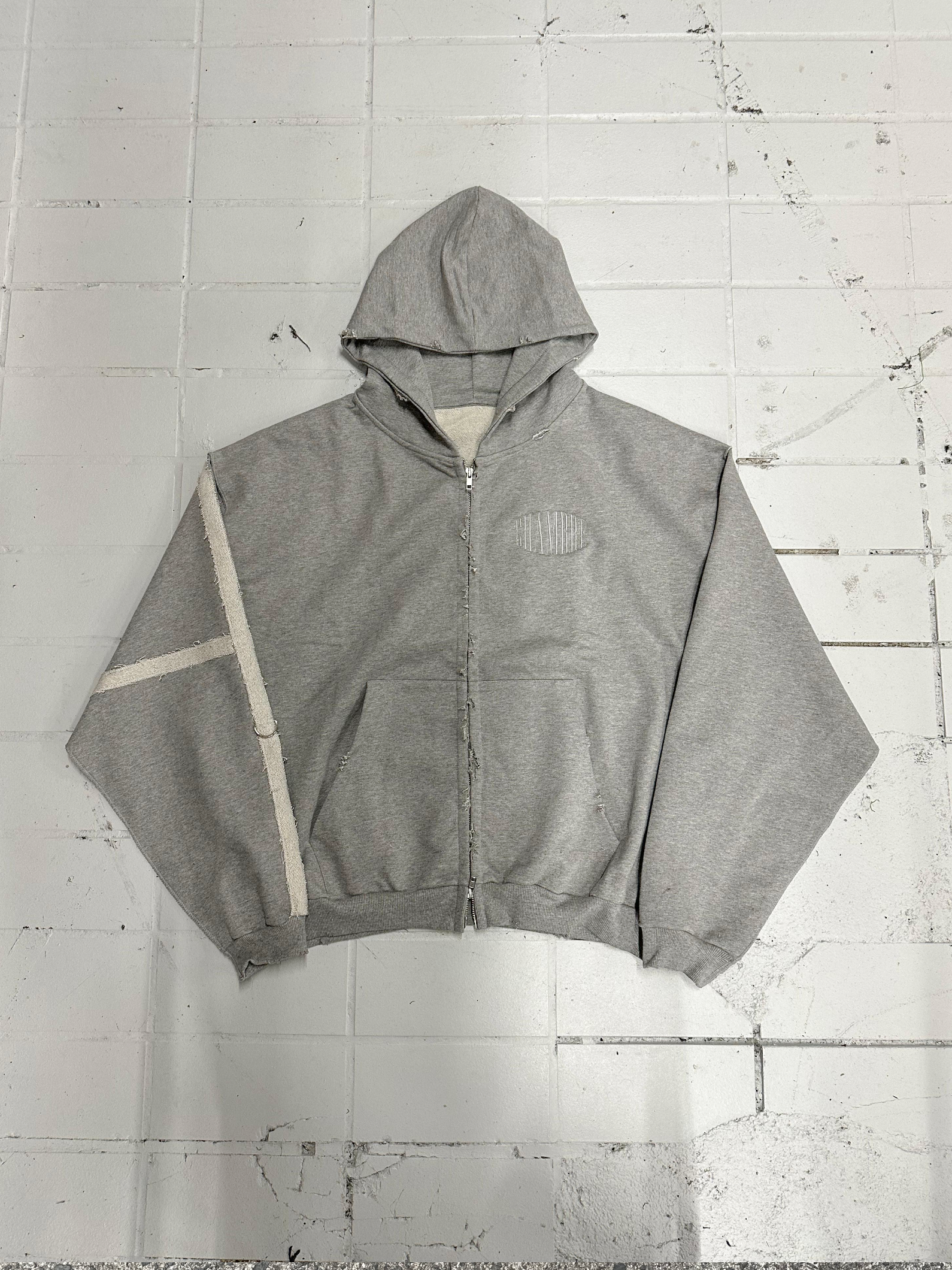 GREY MARL CROSS ZIPPER
