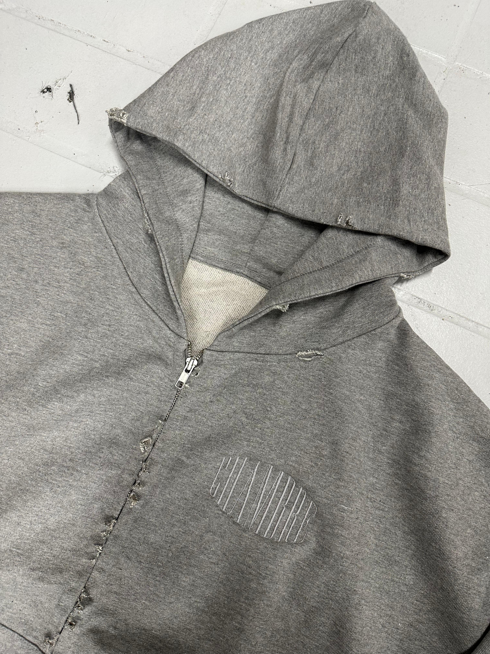 GREY MARL CROSS ZIPPER