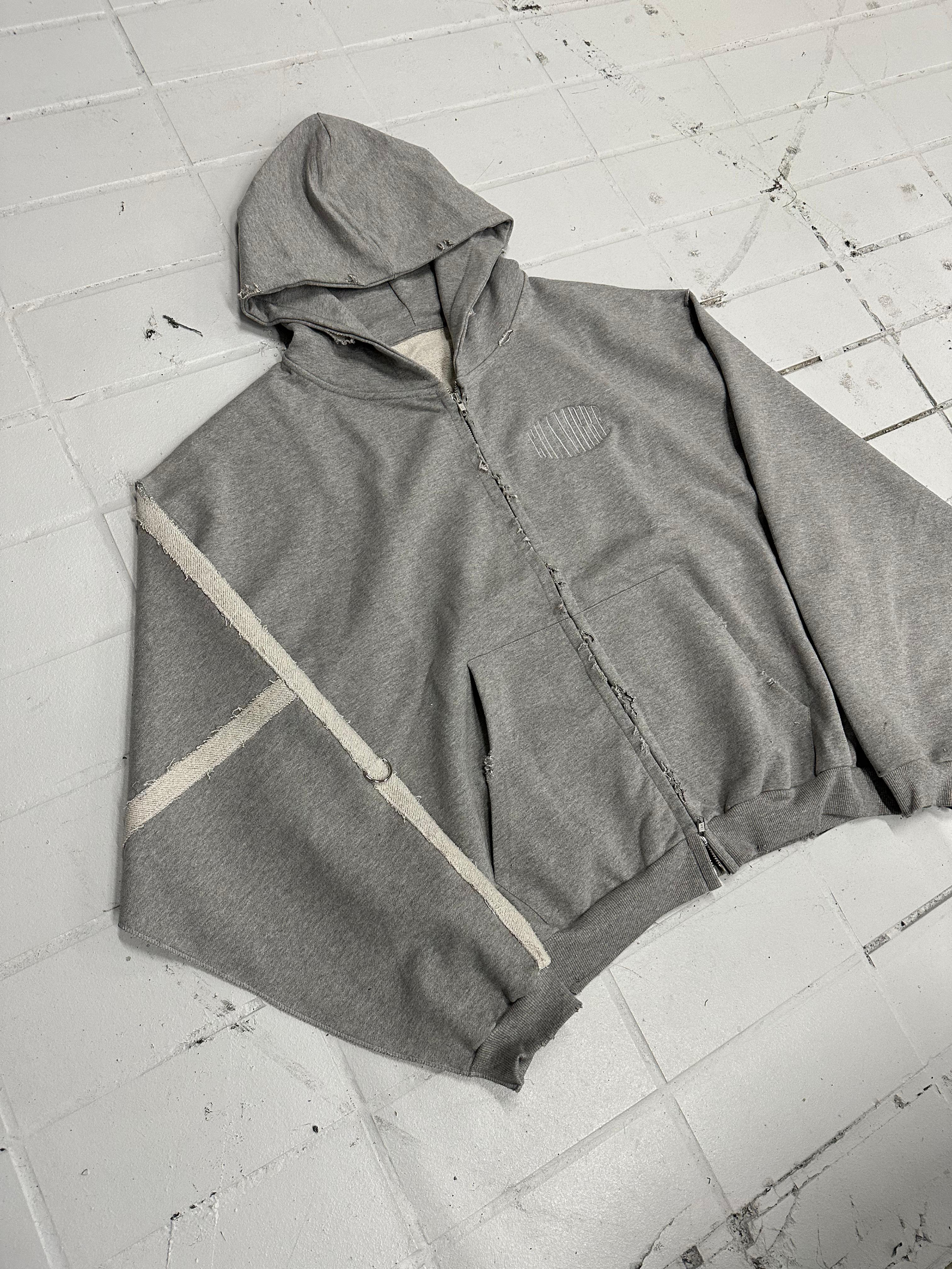 GREY MARL CROSS ZIPPER