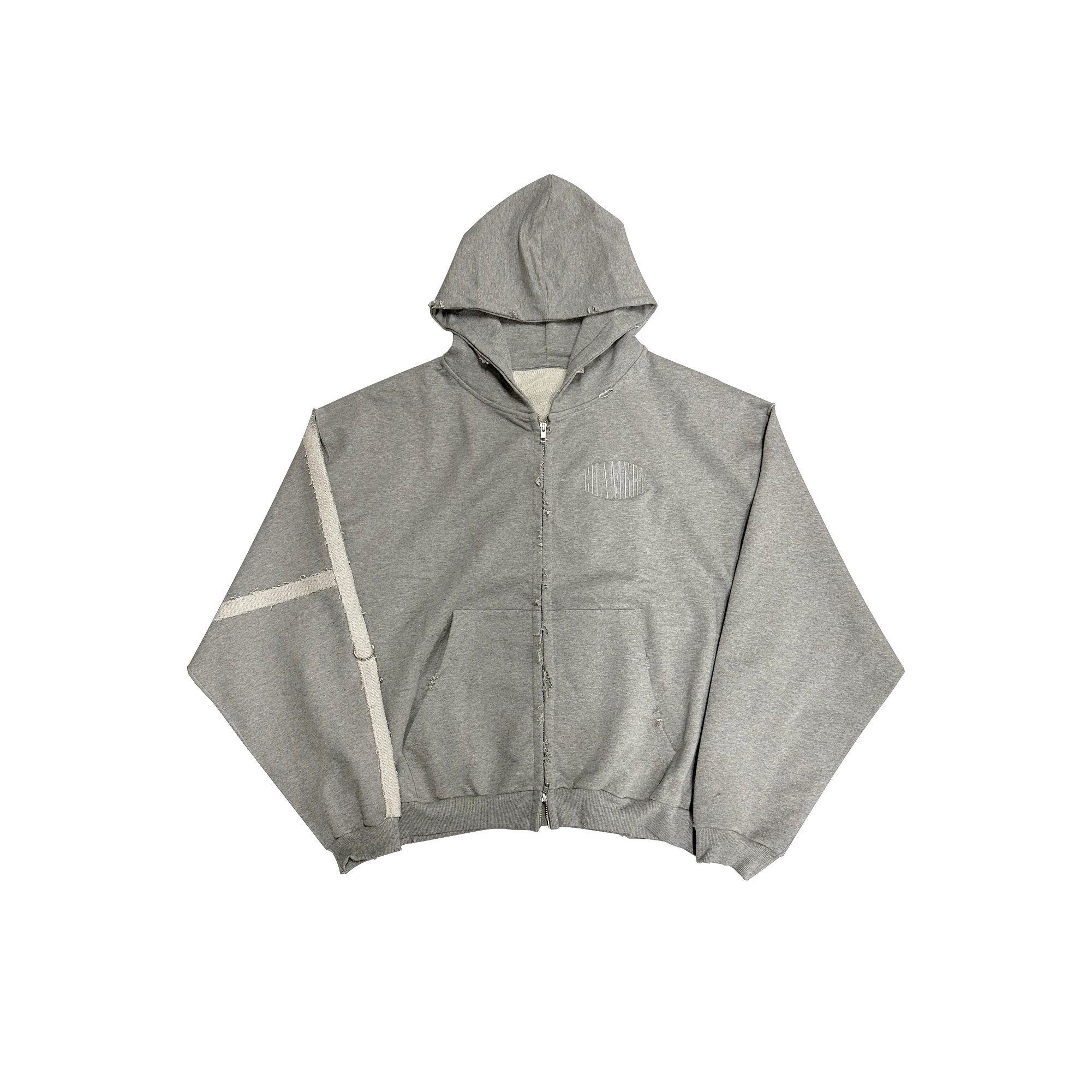 GREY MARL CROSS ZIPPER