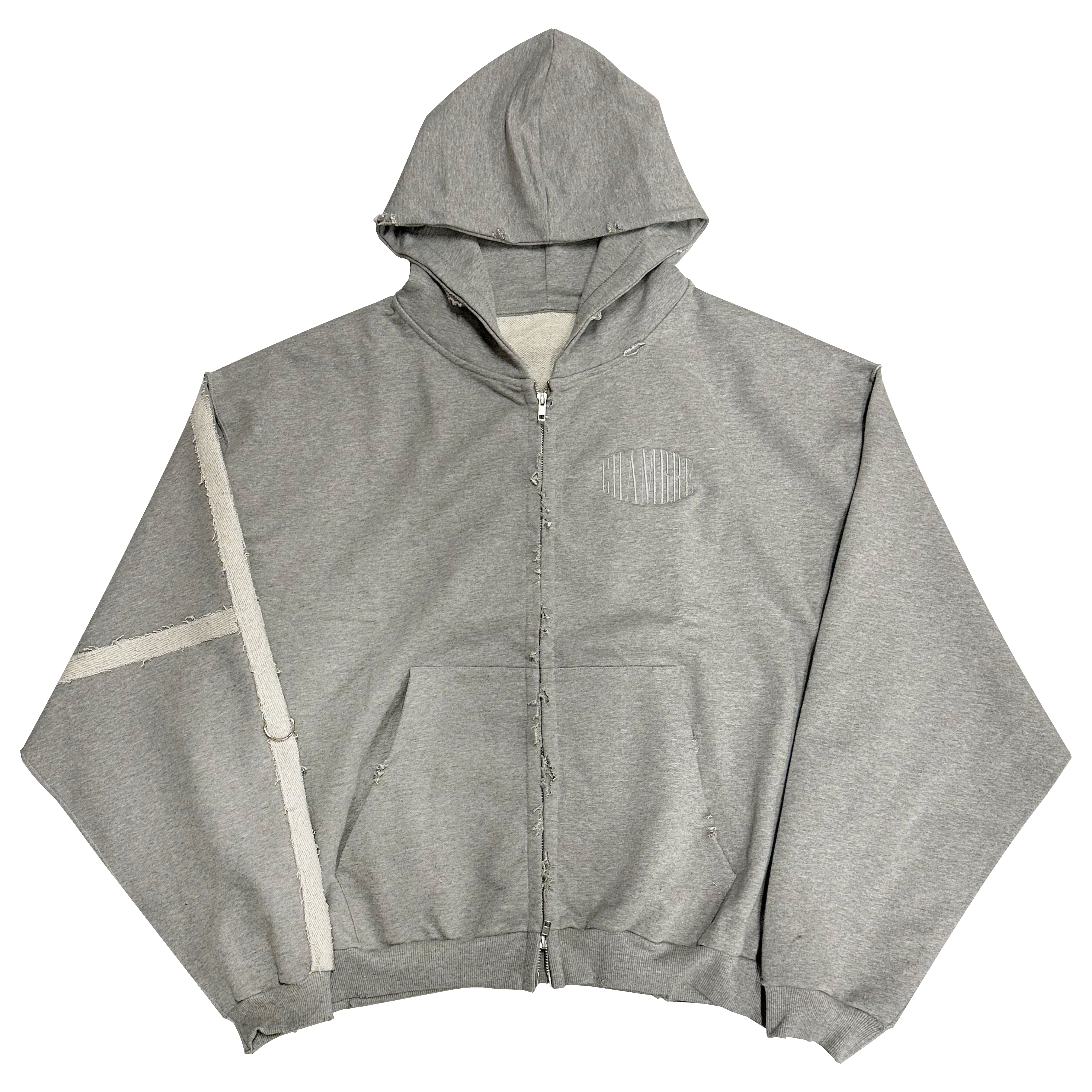 GREY MARL CROSS ZIPPER