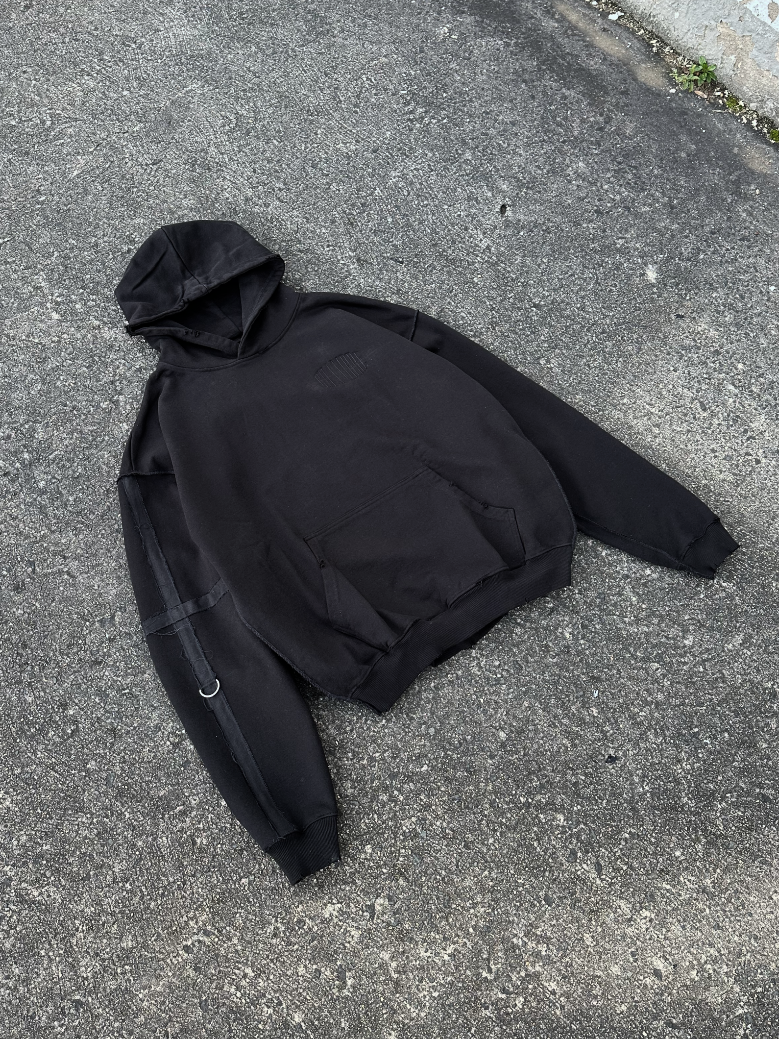 BLACK ON BLACK CROSS HOODIE