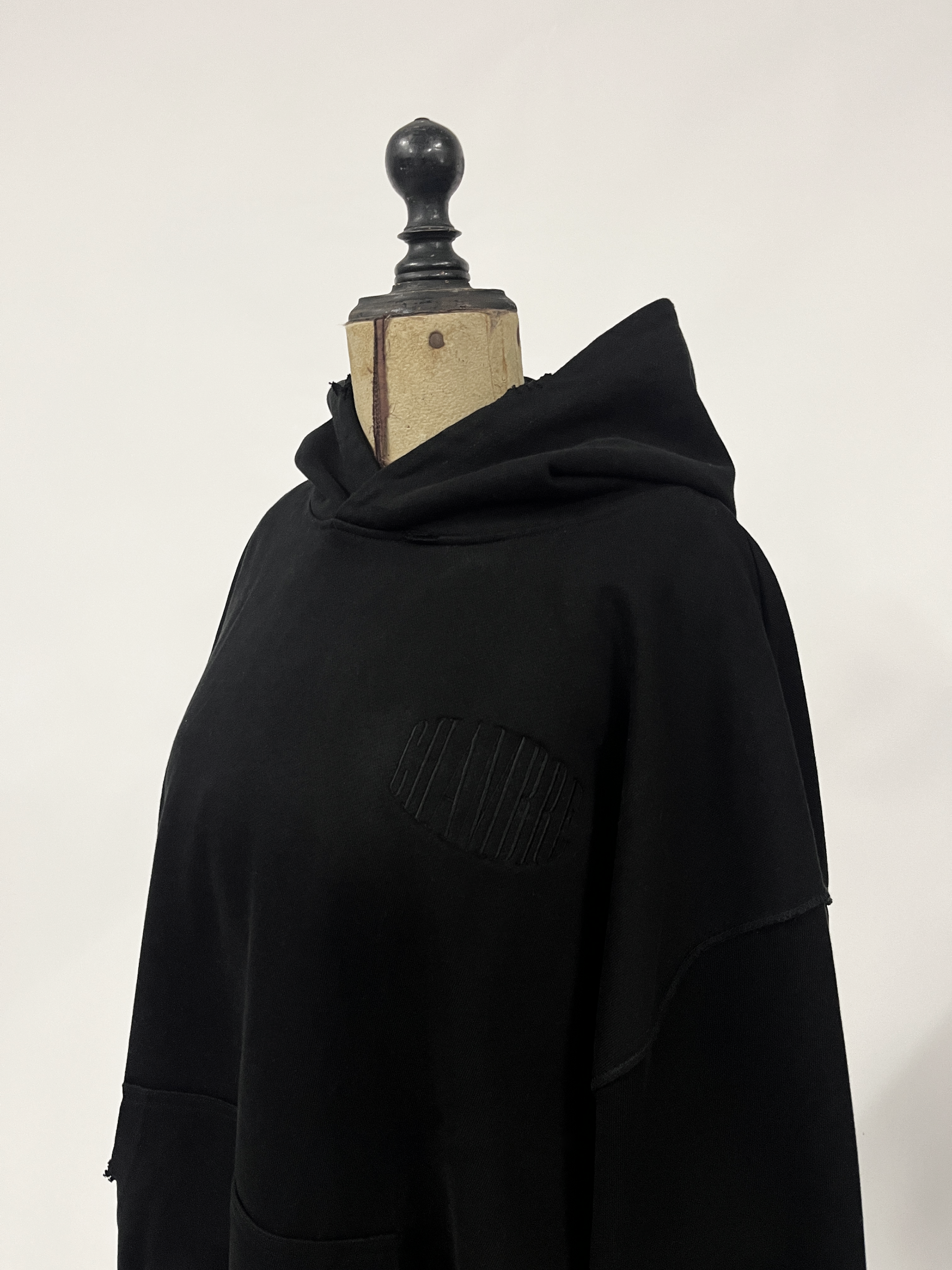 BLACK ON BLACK CROSS HOODIE