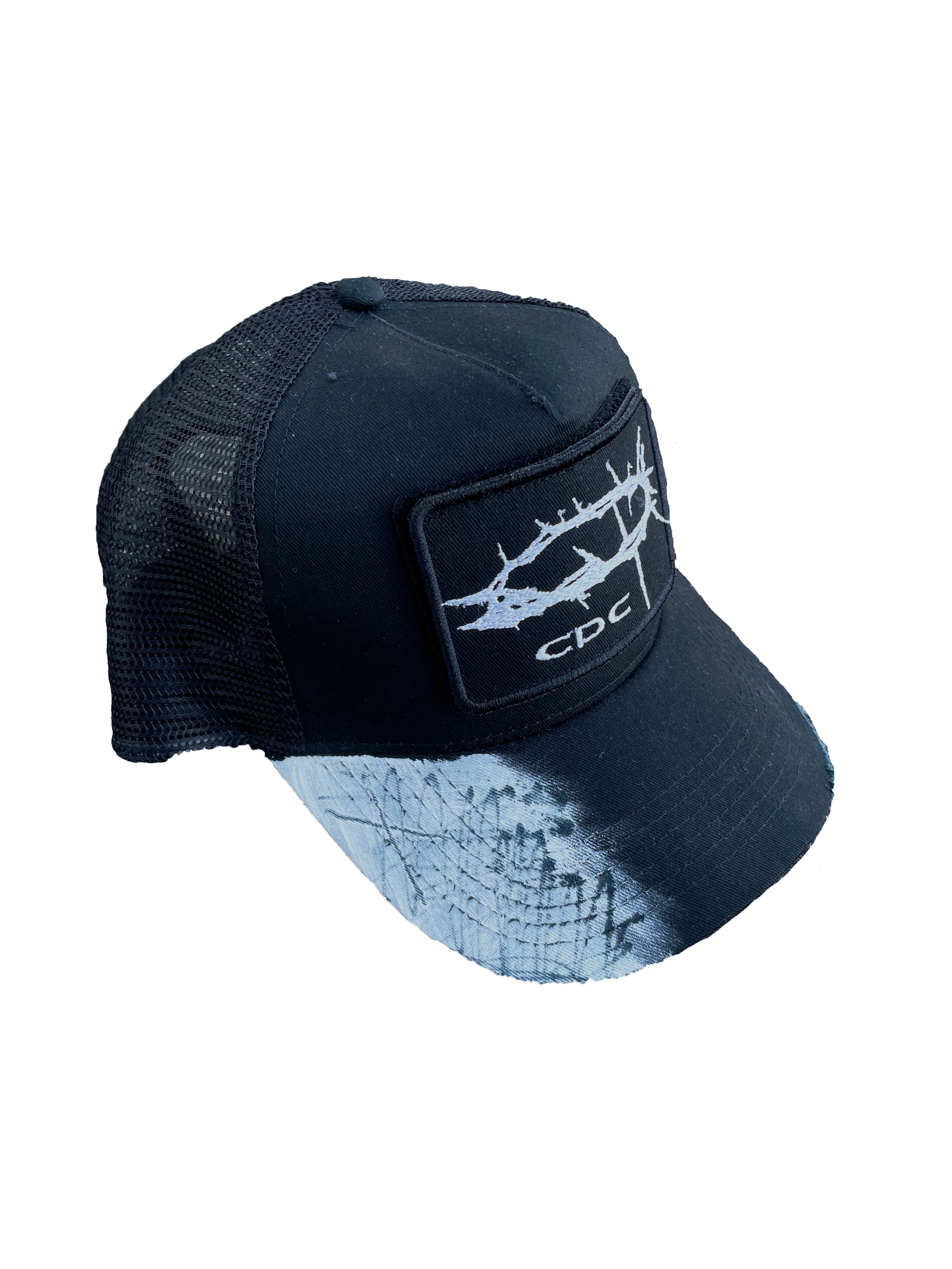 i_001 CAP CDC LOGO BLACK (WHITE EMBROIDERY)